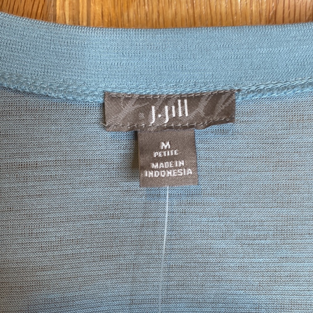 J Jill Button front tunic top size medium New with tag blue/green - Picture 3 of 7